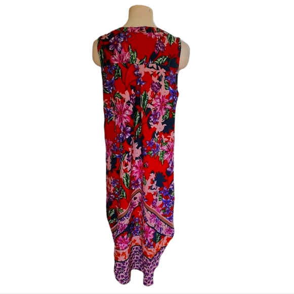 Cupio Floral Print Sleeveless  Hi Lo Dress  Size Large - Picture 2 of 6